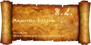 Mayerusz Liliom névjegykártya